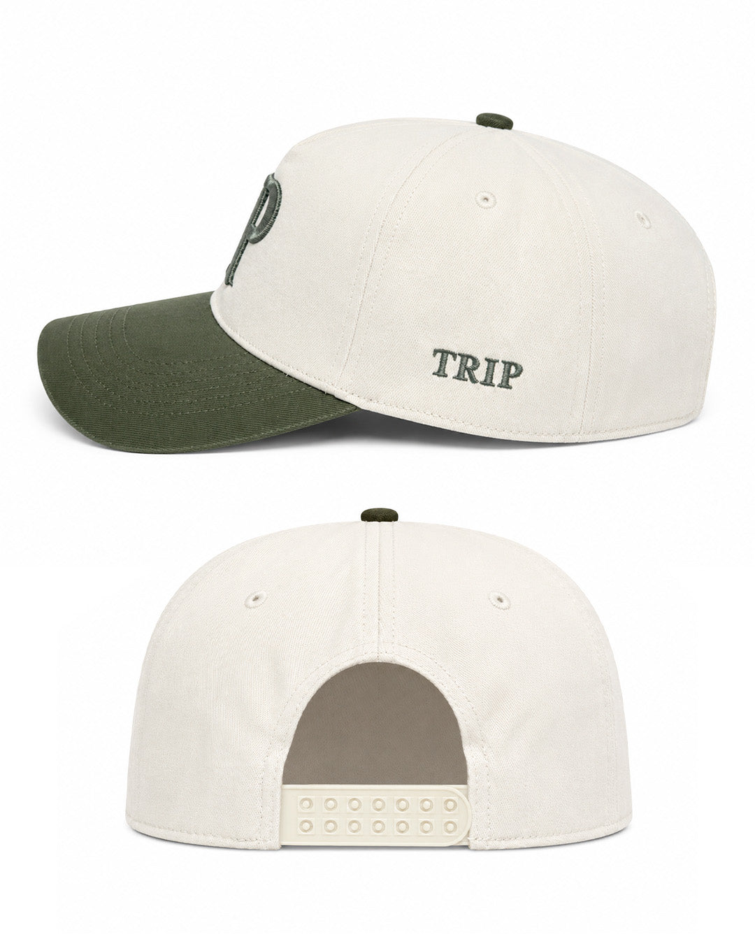 TRIP CLASSIC CAP – GREEN AND CREAM
